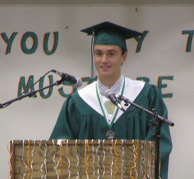 Salutatorian Abe Pearce. Photo by Bob Rule, KPIN 101.1 FM.