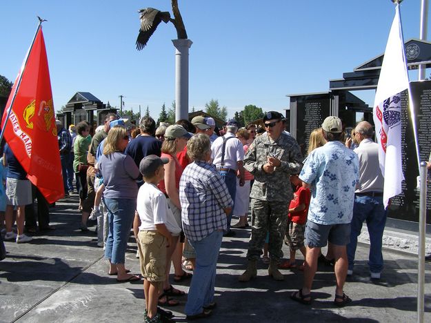 Memorial Visitors. Photo by Sue Sommers.