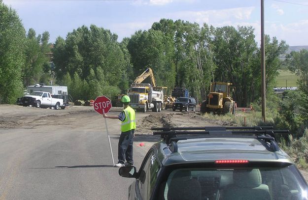 Flagger. Photo by Bob Rule, KPIN 101.1 FM.