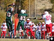 Interception. Photo by Clint Gilchrist, Pinedale Online.