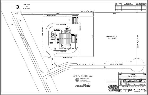 New Helium Plant Map. Photo by Air Products & Chemicals Inc.