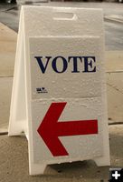 Vote this way. Photo by Dawn Ballou, Pinedale Online.