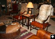 Rustic furniture. Photo by Dawn Ballou, Pinedale Online.