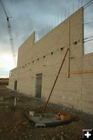 Cement brick wall. Photo by Dawn Ballou, Pinedale Online.