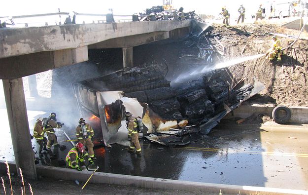 I-80 Crash-01. Photo by Ross Doman, Wyoming Department of Transportation.