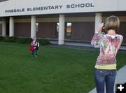 First Day of Kindergarten. Photo by Kaitlyn McAvoy, Pinedale Roundup.