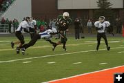 Setting up the touchdown. Photo by Dawn Ballou, Pinedale Online.