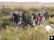 Working the ditch. Photo by Bob Rule, KPIN 101.1 FM Radio.