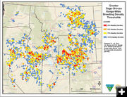 Sage Grouse Map. Photo by Bureau of Land Management.