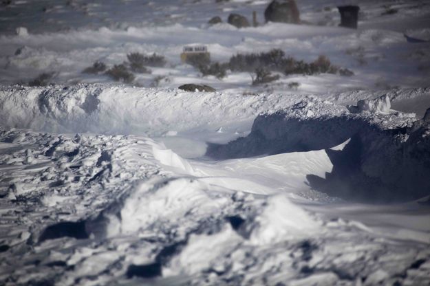 Typical Road In Wind Prone Area. Photo by Dave Bell, Pinedale Online.