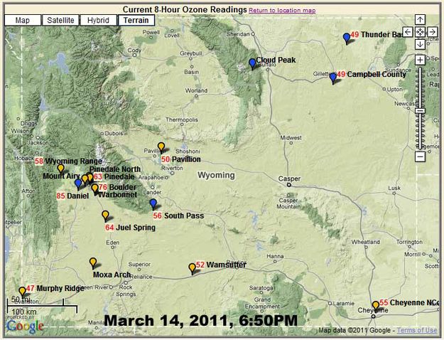 8-hour ozone. Photo by Wyoming DEQ.