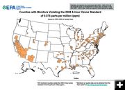 Ozone Map. Photo by EPA.