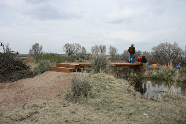 One set of steps done. Photo by Dawn Ballou, Pinedale Online.