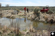 Foot bridge site. Photo by Dawn Ballou, Pinedale Online.