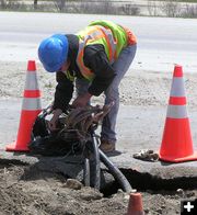 Splicing. Photo by Bob Rule, KPIN 101.1 FM Radio.