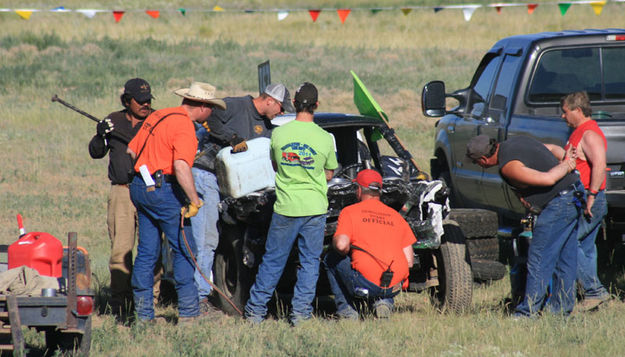 In the pit. Photo by Dawn Ballou, Pinedale Online.