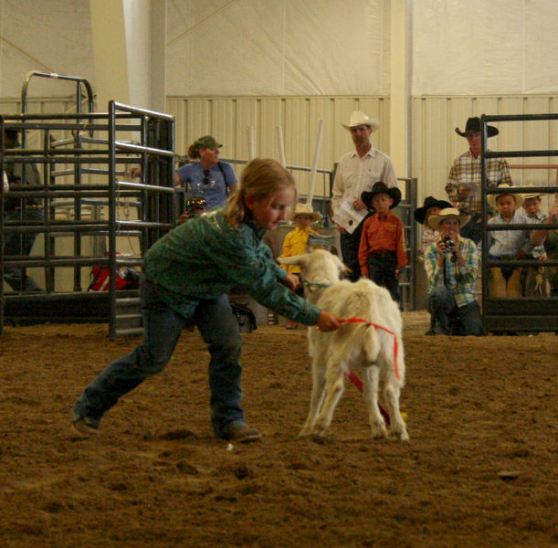 Goat Tail Tying. Photo by Dawn Ballou, Pinedale Online.