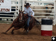 Barrel Racing. Photo by Clint Gilchrist, Pinedale Online.