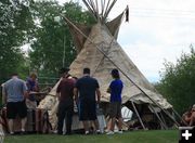 Buffalo hide tipi. Photo by Dawn Ballou, Pinedale Online.