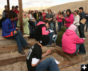 Talking about homesteading. Photo by Dawn Ballou, Pinedale Online.