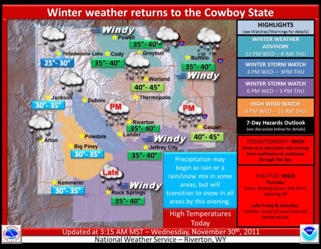 Nov 30 weather. Photo by National Weather Service.