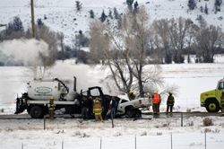 Hwy 191 fatal crash. Photo by Brad Hartley.