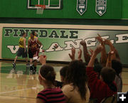 Cheerleaders. Photo by Dawn Ballou, Pinedale Online.