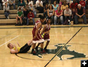 Dragging Tyler. Photo by Dawn Ballou, Pinedale Online.