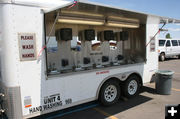 Hand wash station. Photo by Dawn Ballou, Pinedale Online.