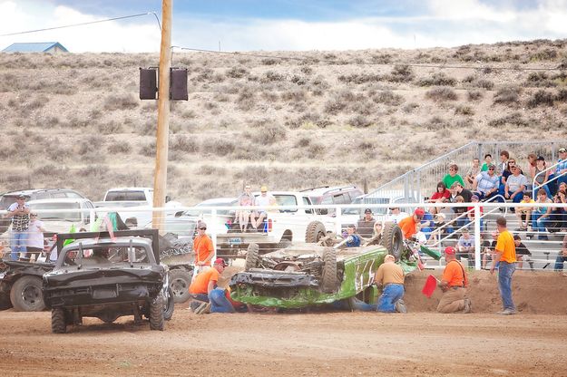 Checking on the driver. Photo by Tara Bolgiano, Blushing Crow Photography.