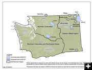 Wolf packs map. Photo by Washington Department of Fish & WIldlife .