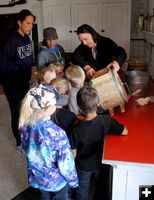 Making butter. Photo by Pinedale Online.