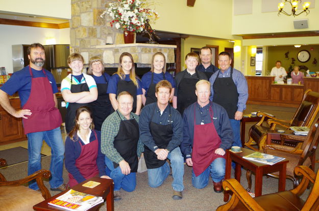 Denbury helpers. Photo by Joan Mitchell, Southwest Sublette County Pioneers Senior Center.