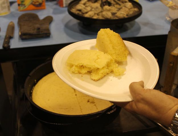 Cornbread is ready. Photo by Dawn Ballou, Pinedale Online.