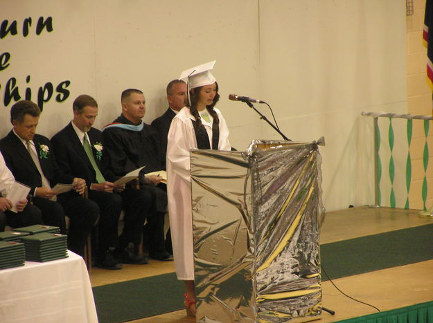 Senior Class President Tayln Costello. Photo by Bob Rule, KPIN 101.1 FM Radio.