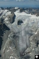 Gannett Peak & Gannett Glacier. Photo by Rita Donham, Wyoming AeroPhoto LLC.