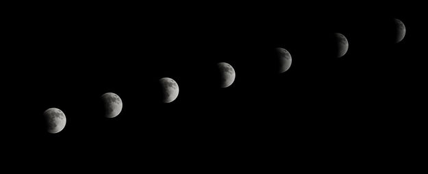 Eclipse sequence. Photo by Arnold Brokling.