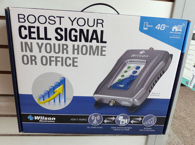 Cell phone booster for office. Photo by Dawn Ballou, Pinedale Online.