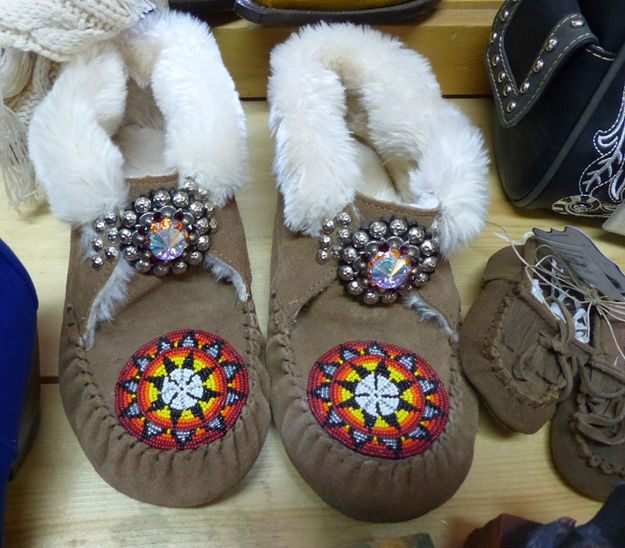 Rhinestone moccasins. Photo by Dawn Ballou, Pinedale Online.