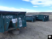 Dumpster bins. Photo by Dawn Ballou, Pinedale Online.