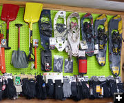 Snowshoes and shovels. Photo by Dawn Ballou, Pinedale Online.