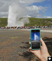 When will Old Faithful erupt?. Photo by Yellowstone National Park.