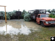 Around stock truck. Photo by Dawn Ballou, Pinedale Online.