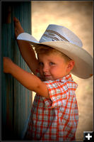 Grady Wants into Horse Trailer. Photo by Terry Allen.