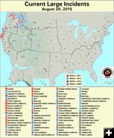 Large Fires August 20 2015. Photo by NIFC.