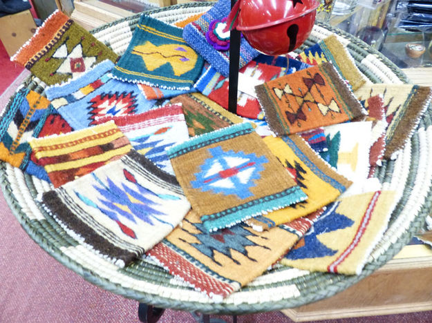 Zapotec Indian wool coasters. Photo by Dawn Ballou, Pinedale Online.