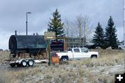 Going to its new home. Photo by Dawn Ballou, Pinedale Online.