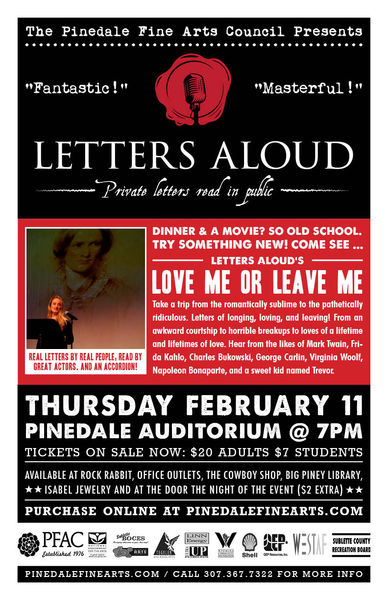 Letters Aloud. Photo by Pinedale Fine Arts Council.