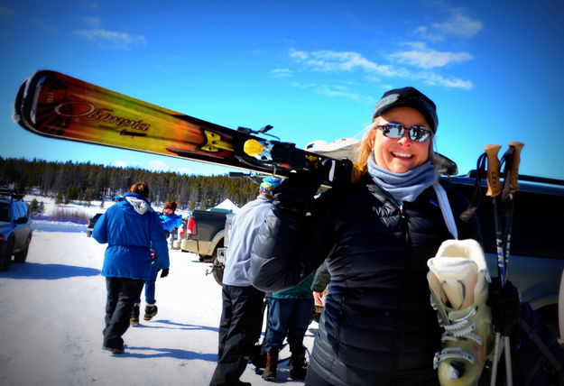 Amy Hits the Slopes. Photo by Terry Allen, Pinedale Online.