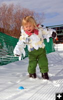 Isla See's an Egg. Photo by Terry Allen.